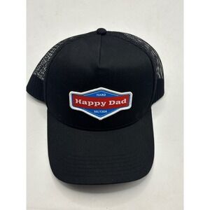 Happy Dad Hard Seltzer Trucker Hat Black Mesh Adjustable Snapback OS
